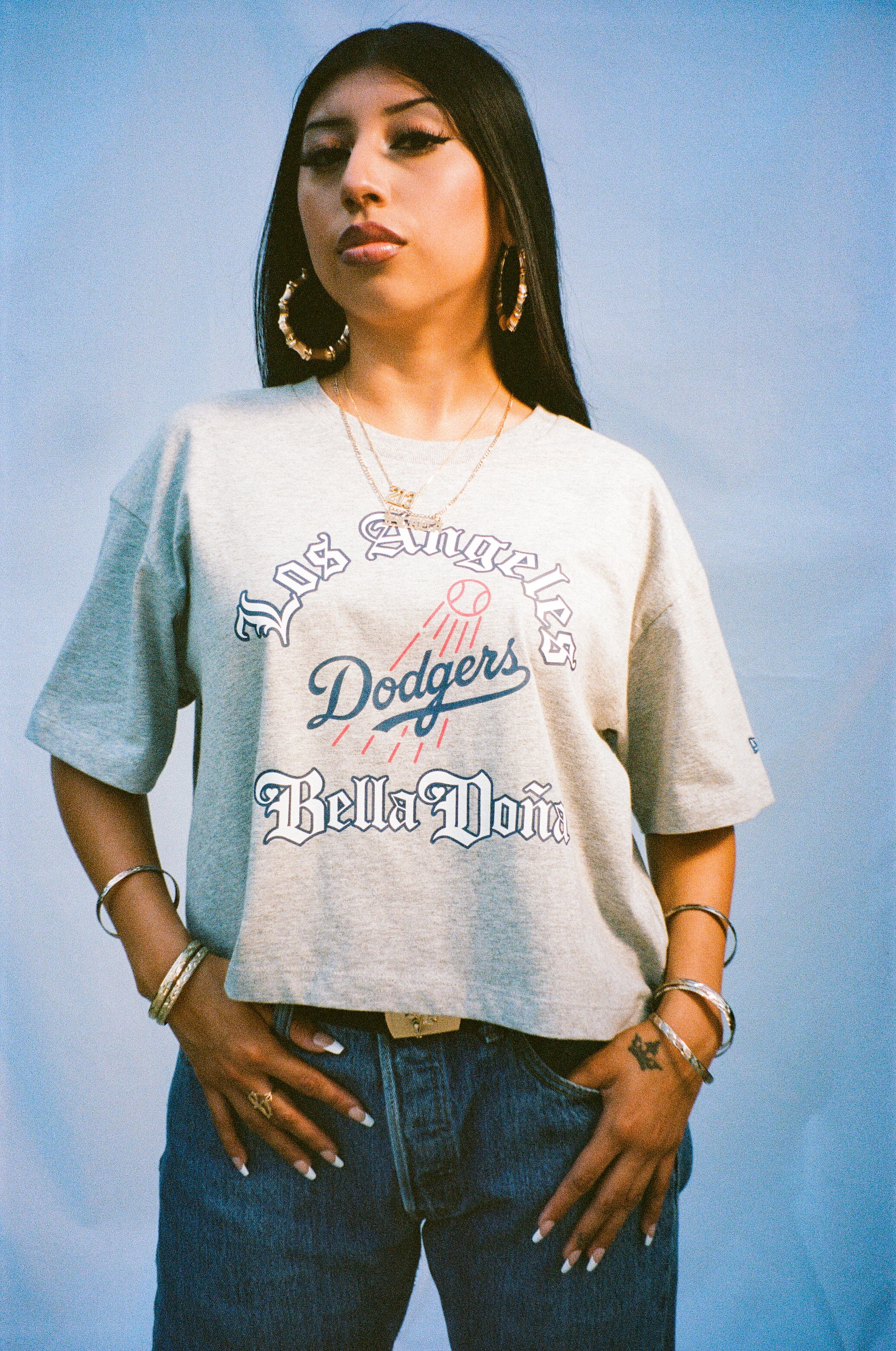 Los Angeles Dodgers X BD - Crop Tee - Grey - Image 3