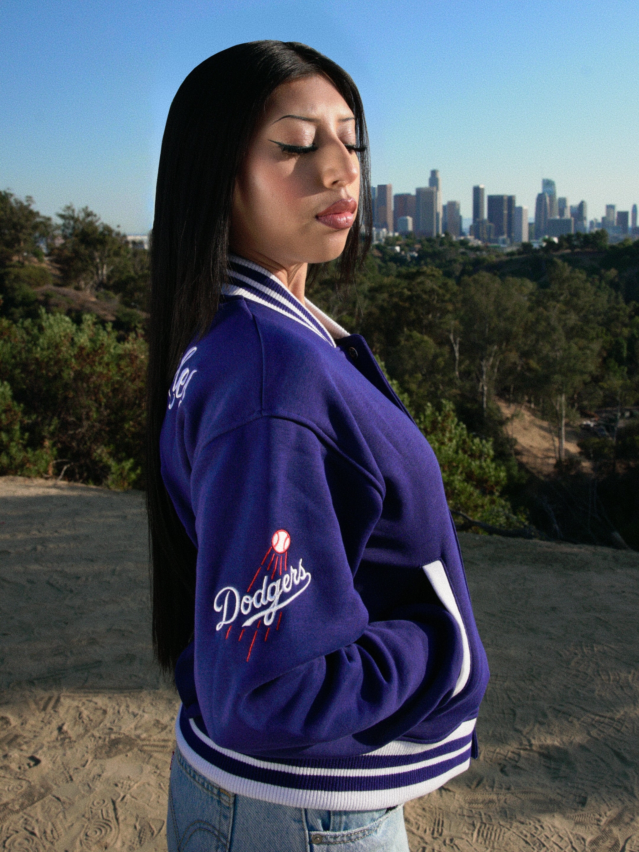 Bella Doña x Betty Boop x Los Angeles Dodgers Women's Fleece Jacket - Image 3