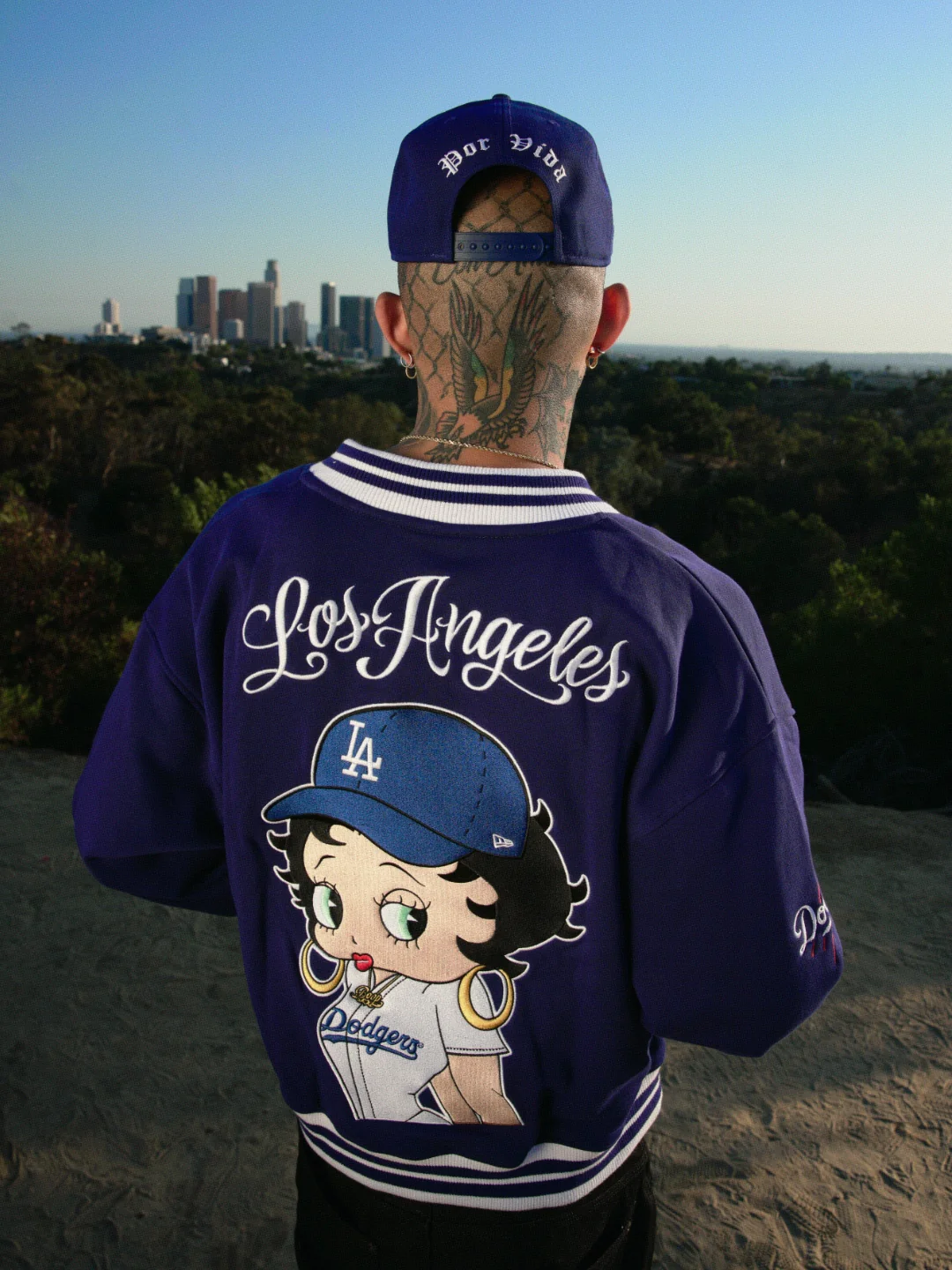 Bella Doña x Betty Boop x Los Angeles Dodgers Women's Fleece Jacket - Image 4