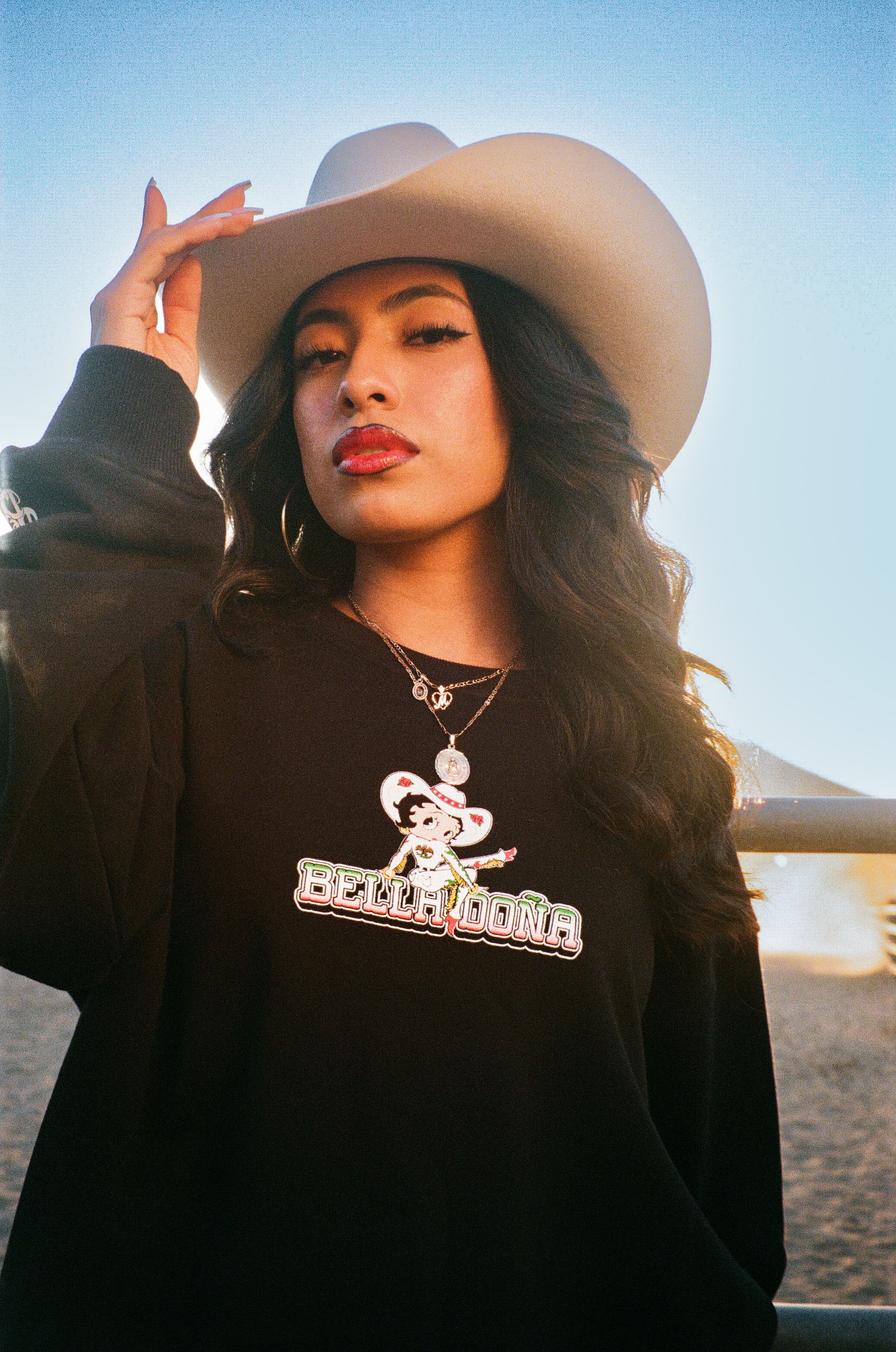 Cowgirl Betty Boop Sweater - Black - Image 3