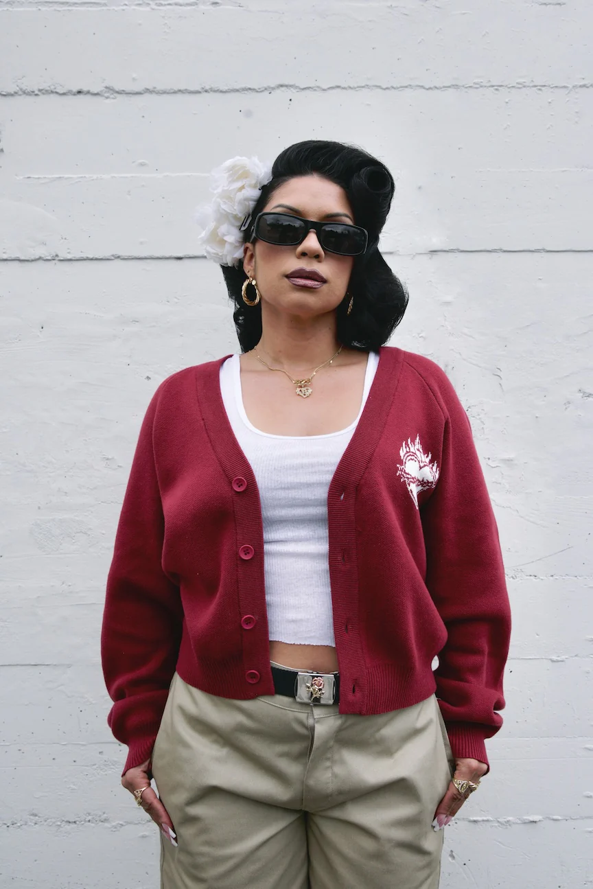 Virgencita Cardigan - Burgundy - Image 4