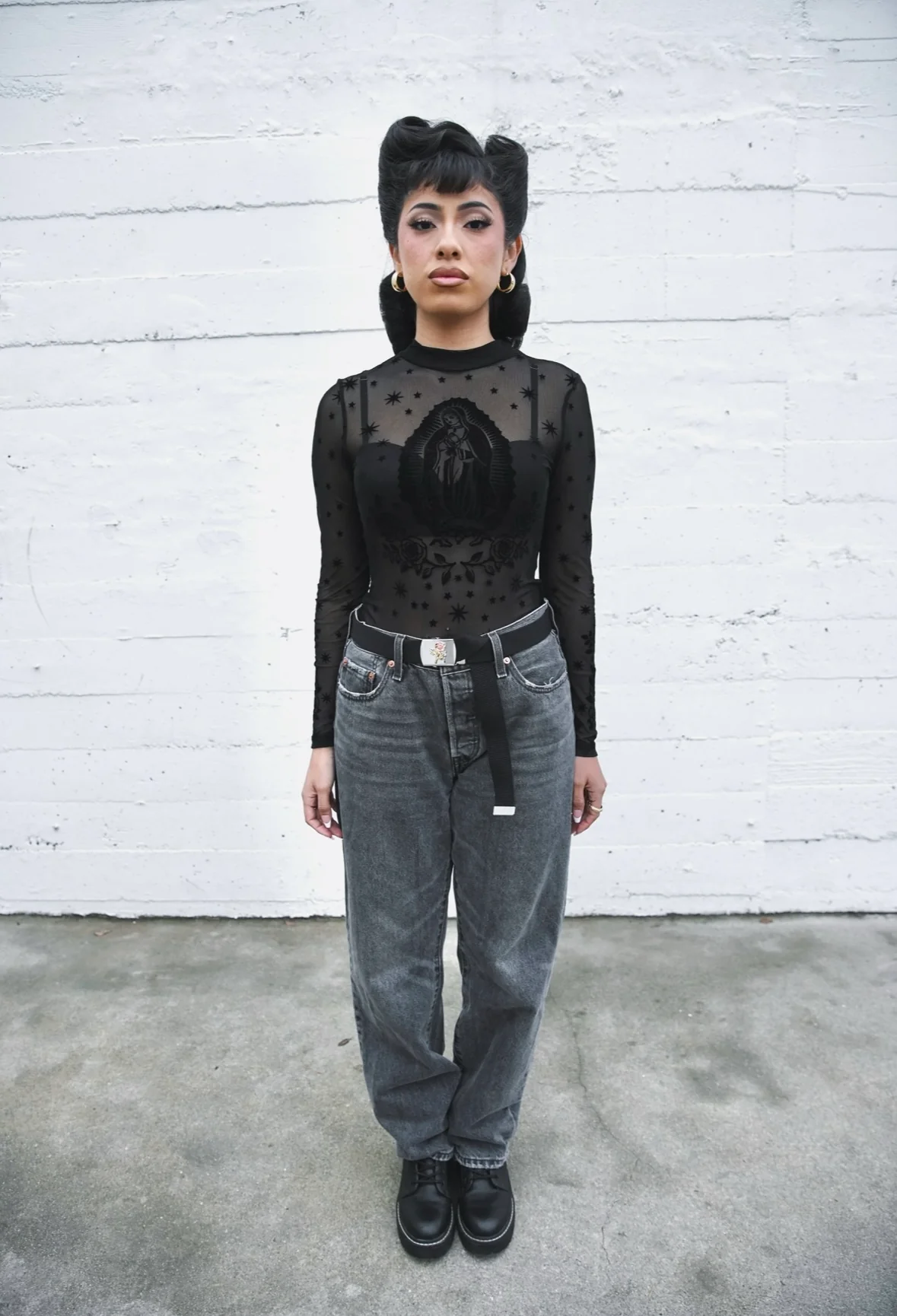 Black Virgencita Mesh Top - Pre-sale - Image 5